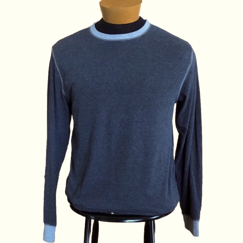 George Men's Crewneck long sleeve T-shirt in dark gray with Light gray Trim